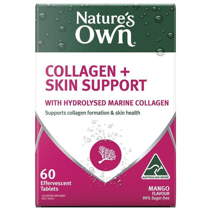 Nature's Own Collagen + Skin Support Effervescent 60 Tablets chính hãng Úc