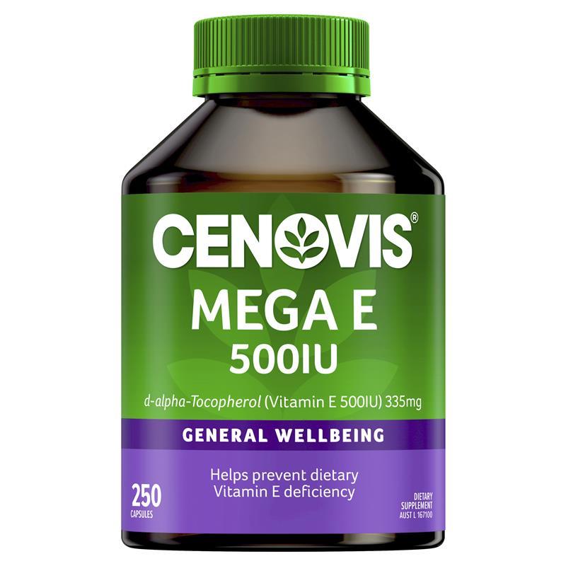 Cenovis Mega E 500IU 250 Capsules chính hãng Úc