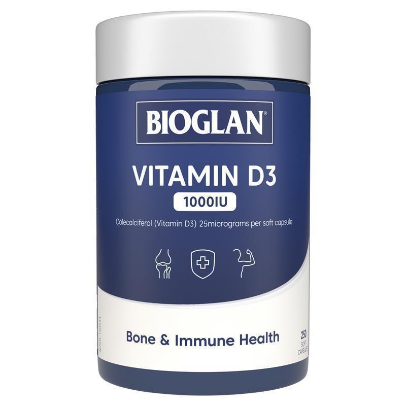 Bioglan Vitamin D3 1000IU 250 Capsules chính hãng Úc