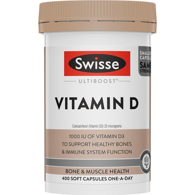 Swisse Vitamin D 400 Capsules chính hãng Úc