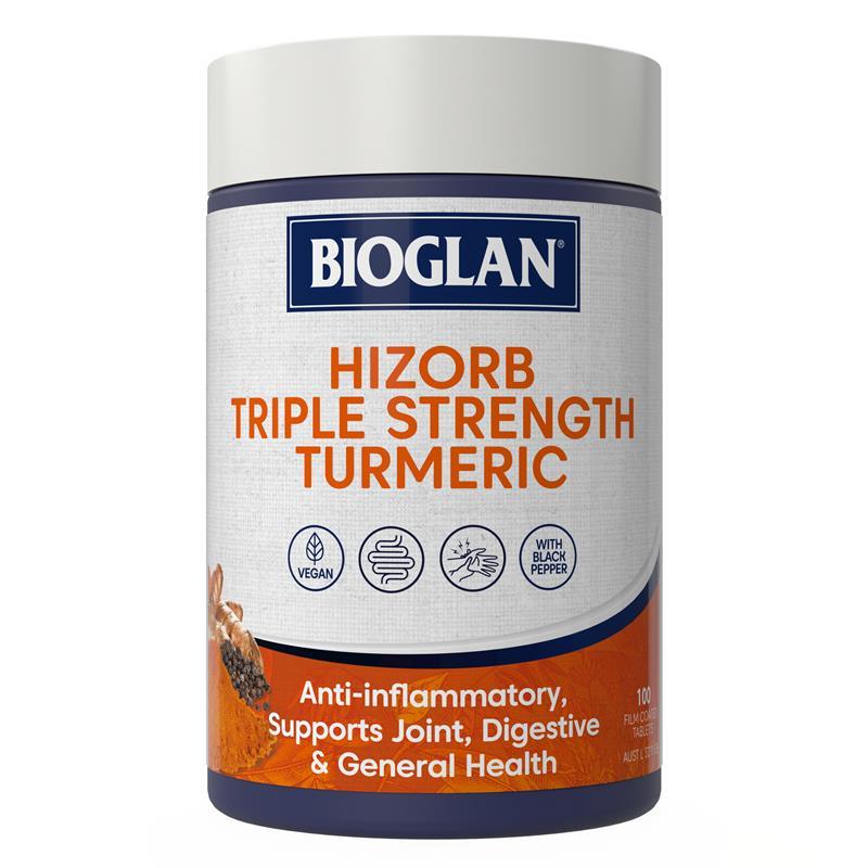 Bioglan Hi-Zorb Triple Strength Turmeric 100 Tablets chính hãng Úc