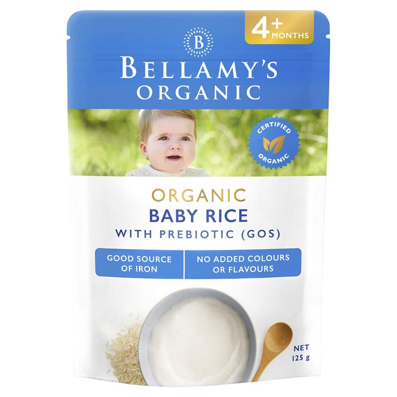 Bellamy's Organic Baby Rice with Prebiotic 125g chính hãng Úc