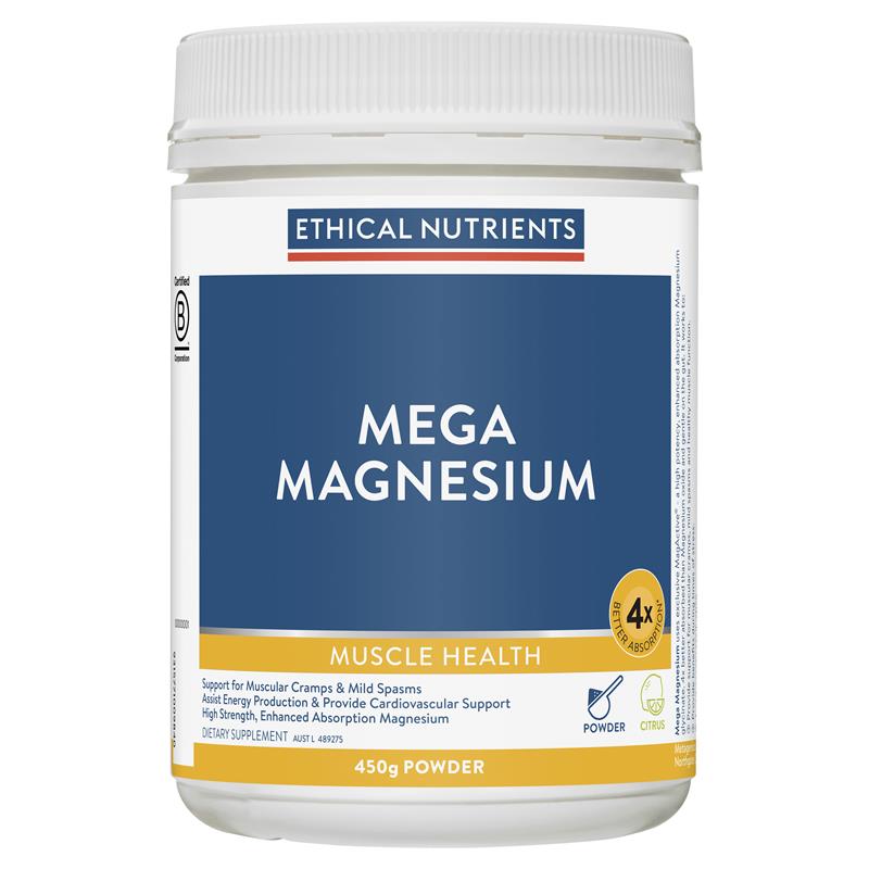 Ethical Nutrients Mega Magnesium 450g Powder Citrus chính hãng Úc