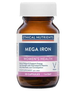 Ethical Nutrients Mega Iron with Activated B Vitamin 30 Capsules chính hãng Úc