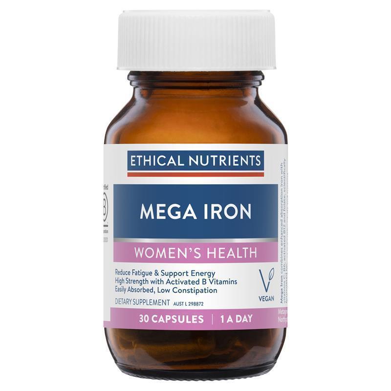Ethical Nutrients Mega Iron with Activated B Vitamin 30 Capsules chính hãng Úc