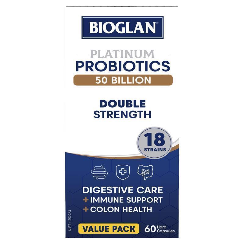 Bioglan Platinum Probiotic 50 Billion 60 Capsules Exclusive Size chính hãng Úc