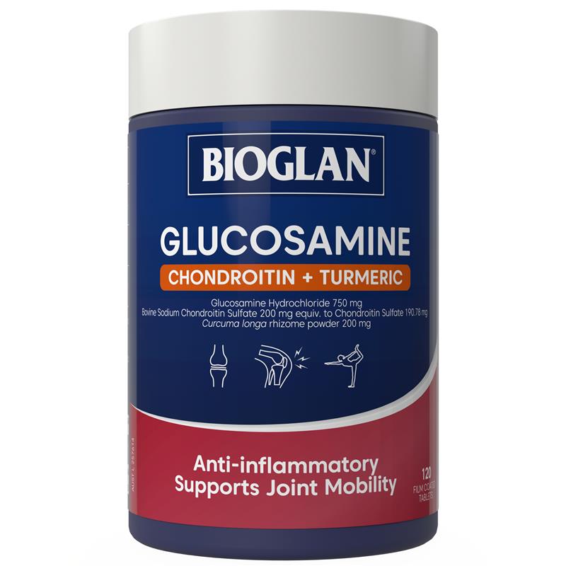 Bioglan Glucosamine + Chondroitin + Turmeric 120 Tablets chính hãng Úc