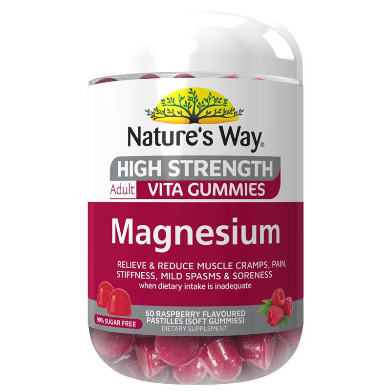 Nature's Way Extra Strength Magnesium Gummies 60 Pack chính hãng Úc