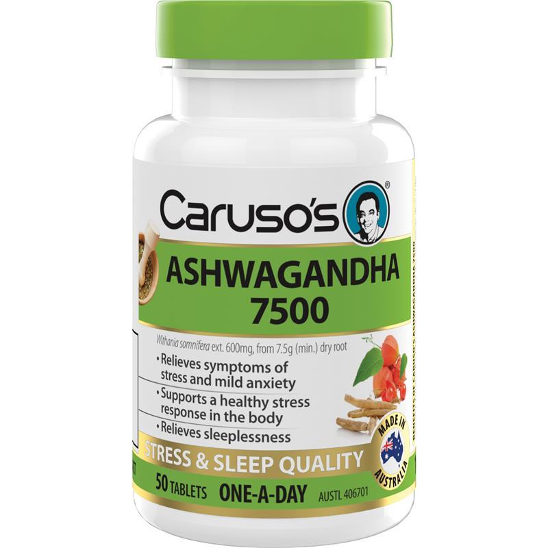 Carusos Ashwagandha 50 Tablets chính hãng Úc