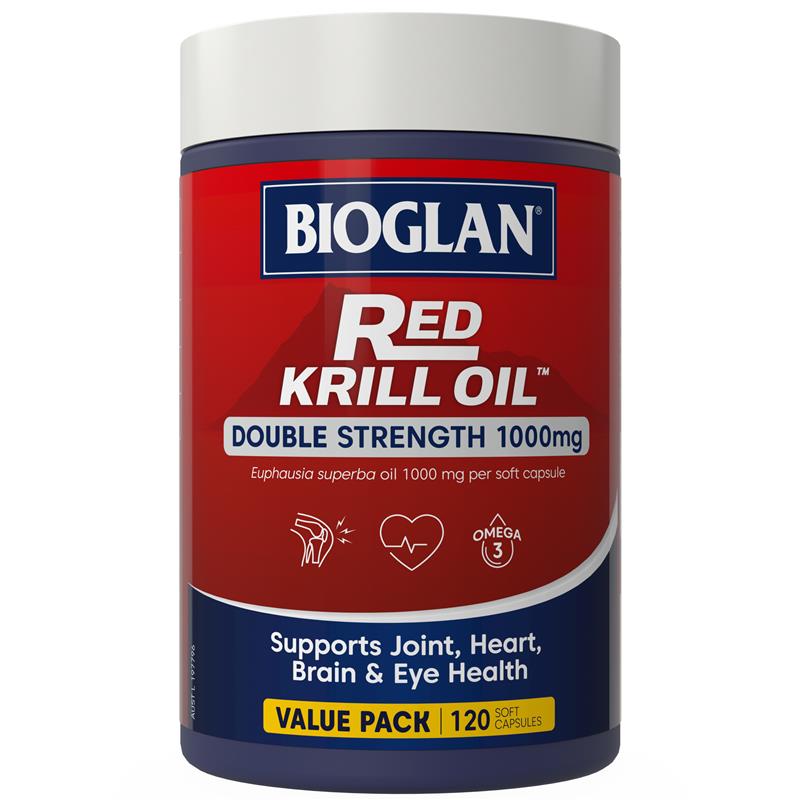 Bioglan Red Krill Oil Double Strength 120 Capsules chính hãng Úc
