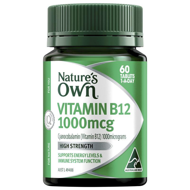 Nature's Own Vitamin B12 1000mcg 60 Tablets chính hãng Úc