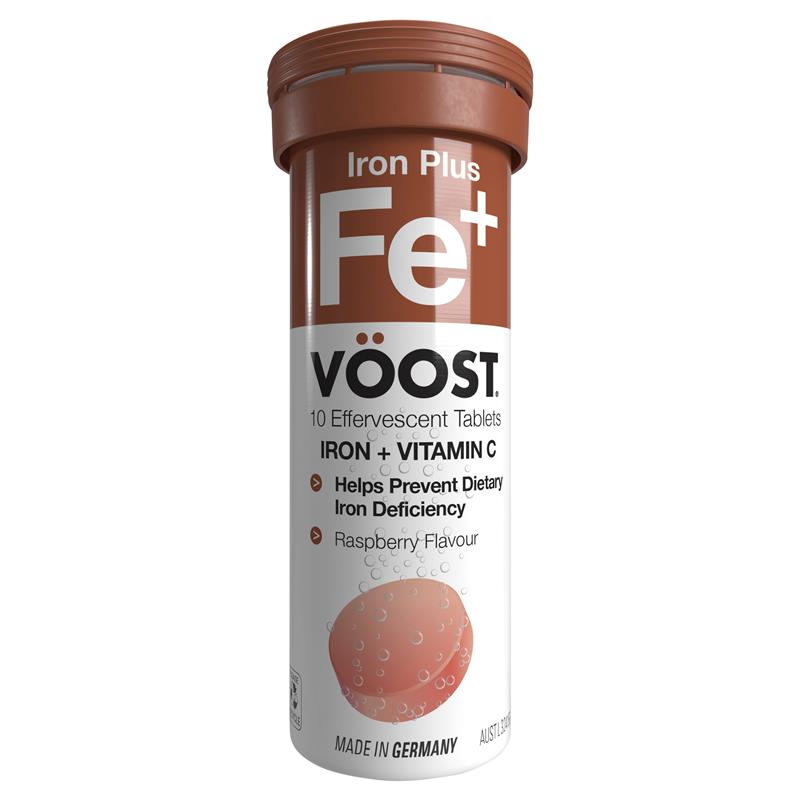 Voost Iron Plus Effervescent 10 Tablets chính hãng Úc