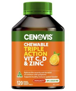 Cenovis Chewable Triple Action C D & Zinc 120 Tablets chính hãng Úc