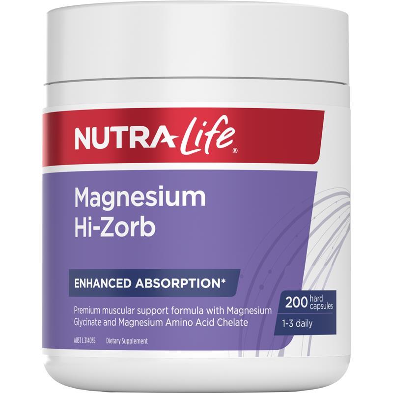 Nutra-Life Magnesium Hi-Zorb 200 Capsules chính hãng Úc