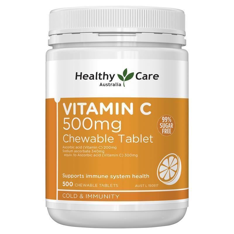 Healthy Care Vitamin C 500mg Chewable 500 Tablets chính hãng Úc