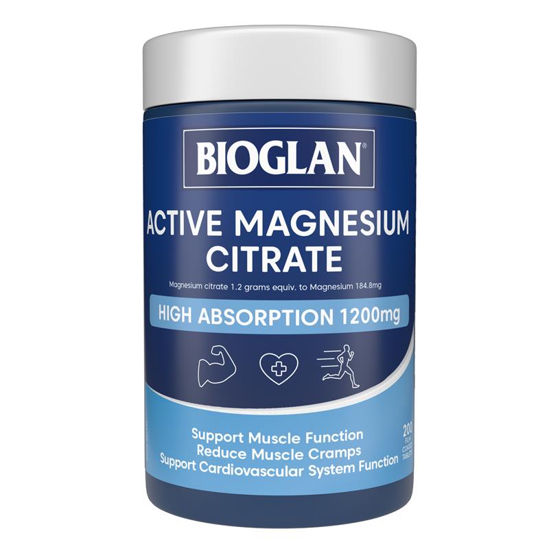 Bioglan Active Magnesium Citrate 200 Tablets chính hãng Úc