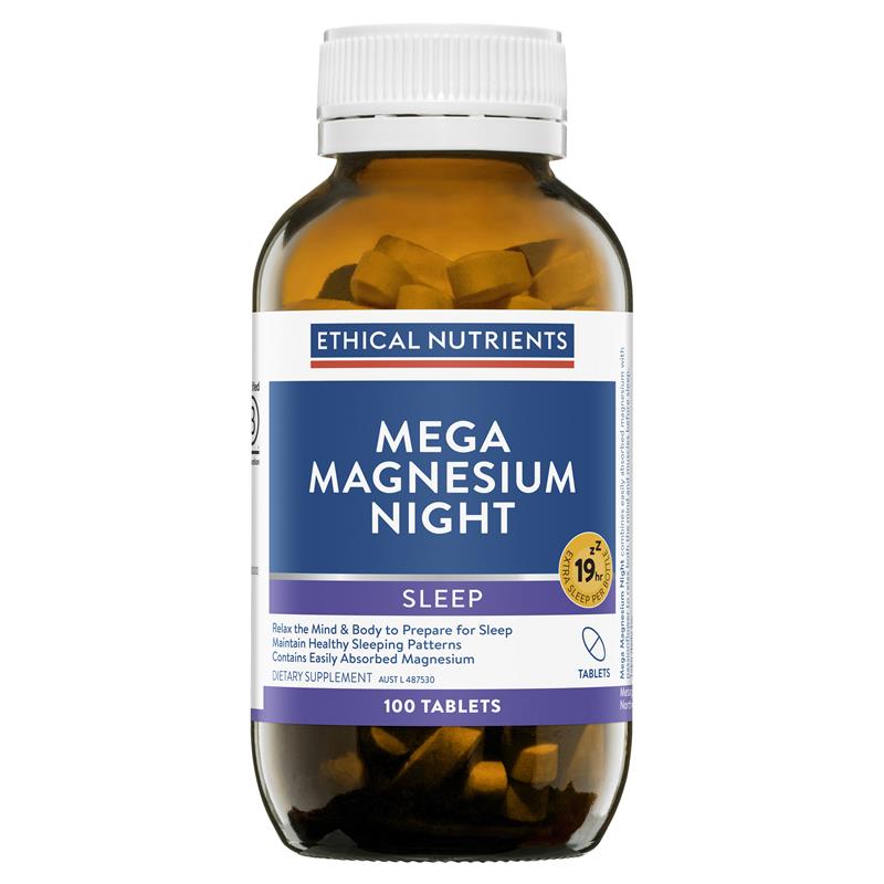 Ethical Nutrients Mega Magnesium Night 100 Tablets Exclusive Size chính hãng Úc