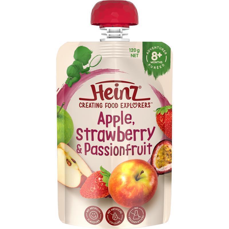 Heinz Apple Strawberry & Passionfruit Pouch 120g 8m+ chính hãng Úc