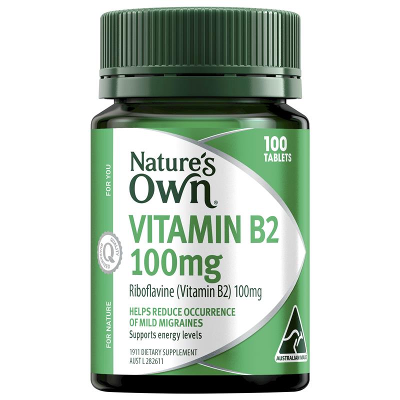 Nature's Own Vitamin B2 100mg 100 Tablets chính hãng Úc
