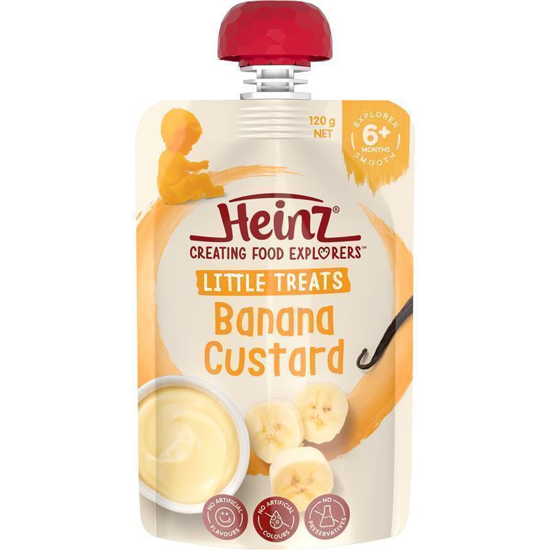 Heinz Custard with Banana Pouch 120g 6m+ chính hãng Úc