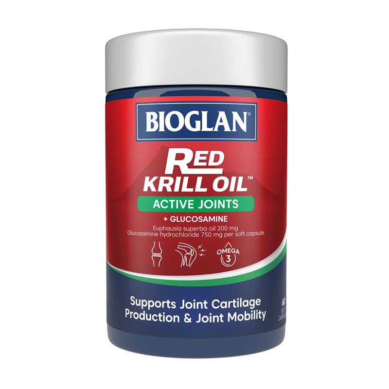 Bioglan Red Krill Oil Active Joints 60 Soft Capsules chính hãng Úc