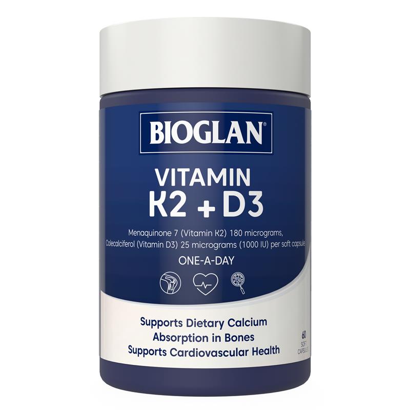 Bioglan Vitamin K2 + D3 60 Capsules chính hãng Úc