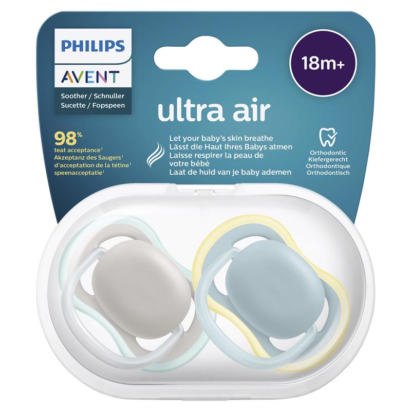 Avent Ultra Air Soother Night Time Glow 18+ Months 2 Pack chính hãng Úc