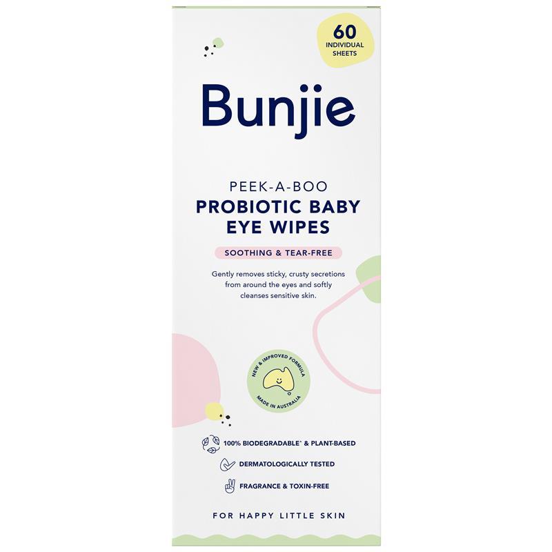 Bunjie Probiotic Baby Eye Wipes 60 Exclusive Size chính hãng Úc