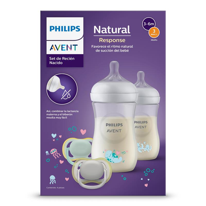 Avent Natural Response Gift Pack Sea Design Bottle 260ml chính hãng Úc