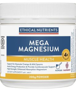 Ethical Nutrients Mega Magnesium 200g Powder Raspberry chính hãng Úc