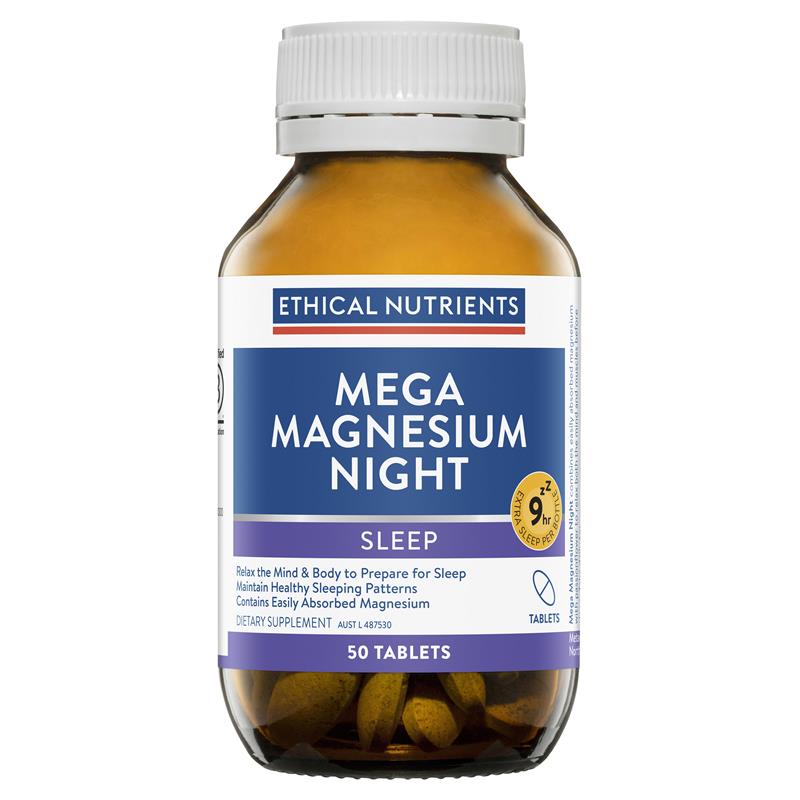 Ethical Nutrients Mega Magnesium Night 50 Tablets chính hãng Úc