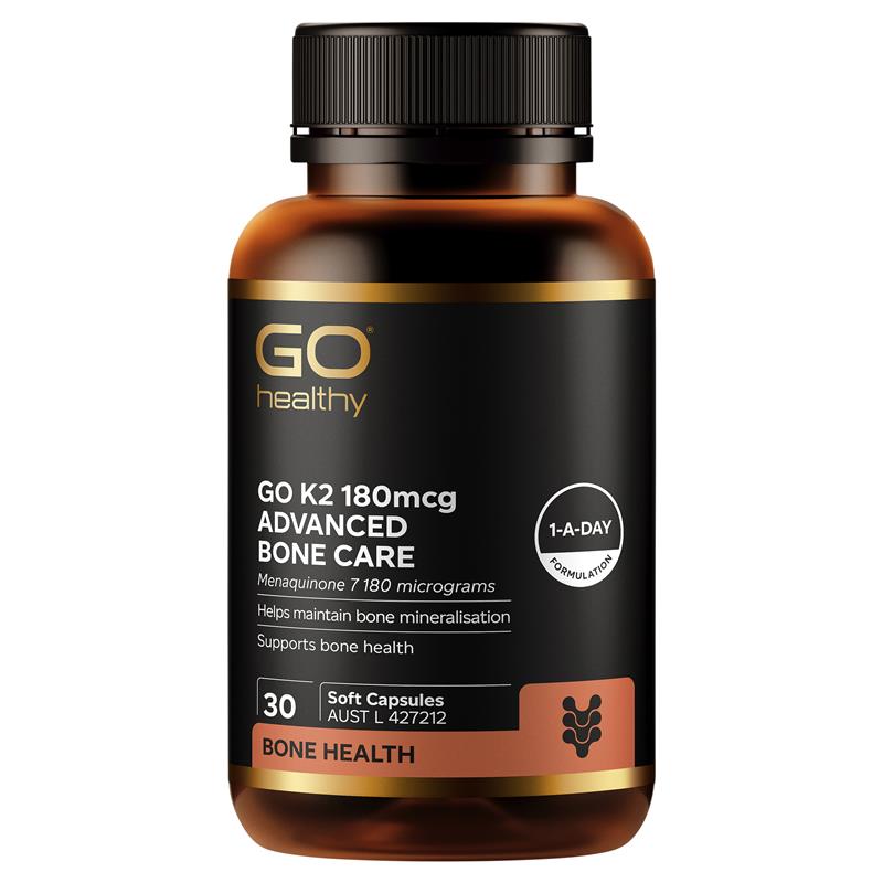 Go Healthy K2 180mcg Advanced Bone Care 30 Soft Capsules chính hãng Úc