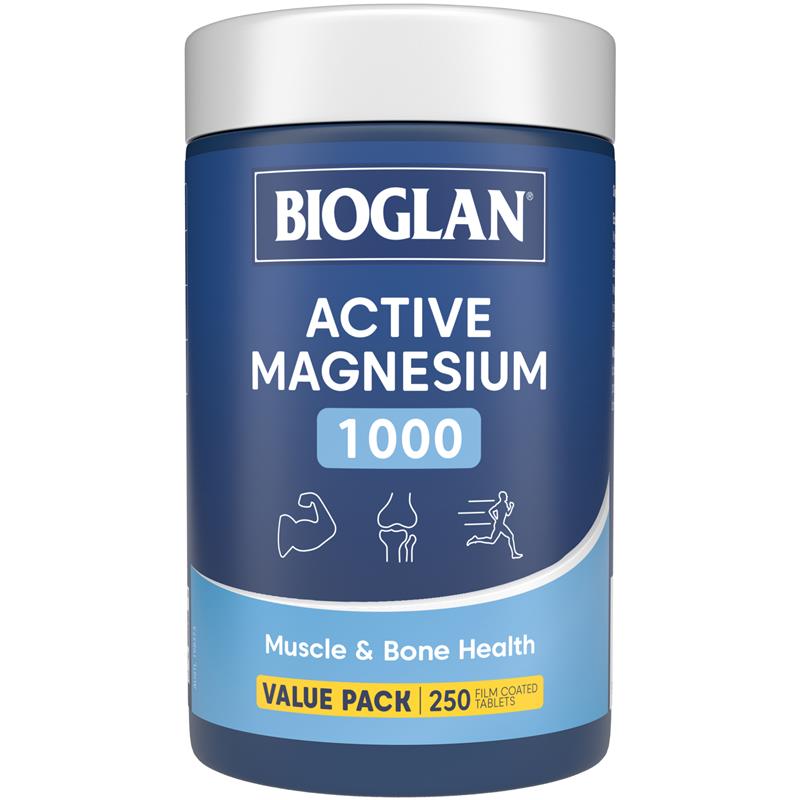Bioglan Active Magnesium 250 Tablets Exclusive Size chính hãng Úc