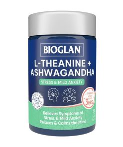 Bioglan L-Theanine + Ashwagandha 50 Capsules chính hãng Úc