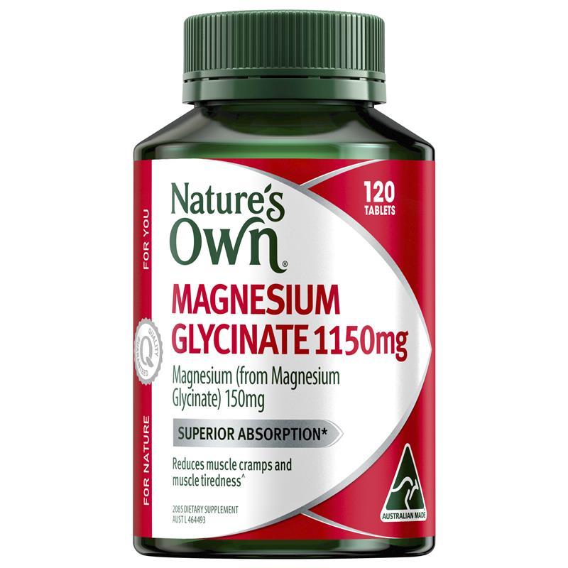 Nature's Own Magnesium Glycinate 120 Tablets chính hãng Úc