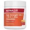 Nutra-Life Vit C+D+Zinc Chew 120 Tablets chính hãng Úc