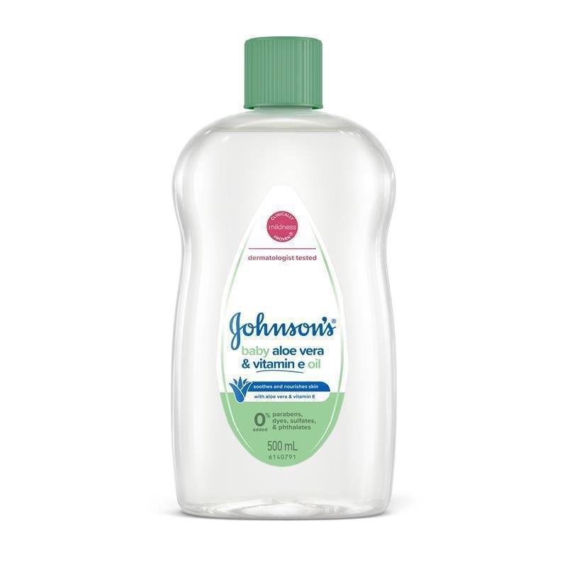 Johnson's Baby Oil with Aloe Vera & Vitamin E 500mL chính hãng Úc