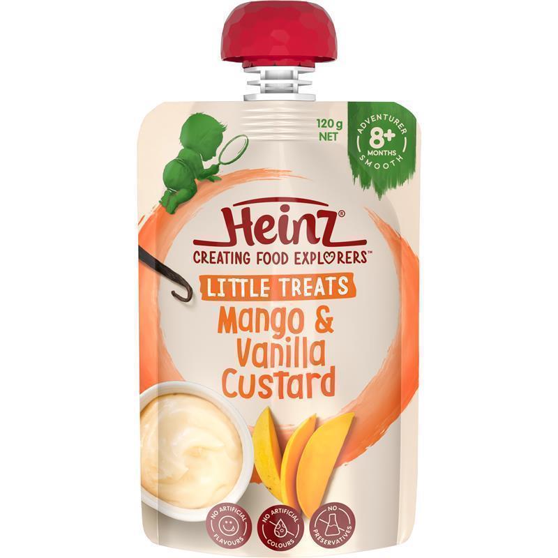Heinz Mango Vanilla Custard Pouch 120g 8m+ chính hãng Úc