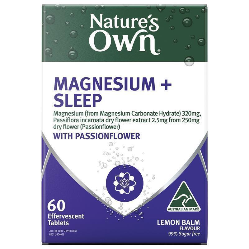 Nature's Own Magnesium + Sleep Effervescent 60 Tablets chính hãng Úc