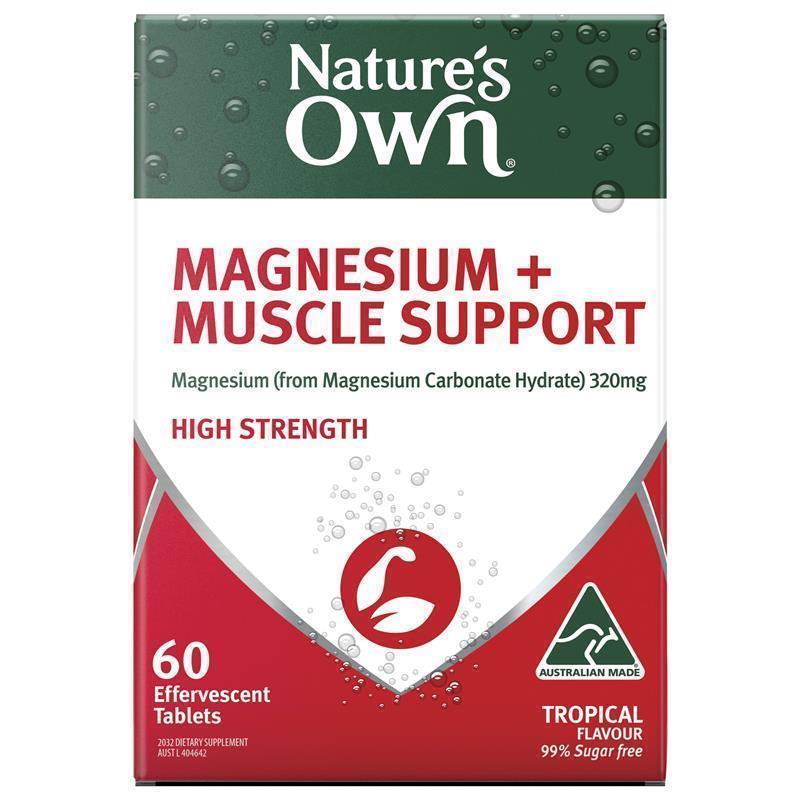 Nature's Own Magnesium + Muscle Support Effervescent 60 Tablets chính hãng Úc