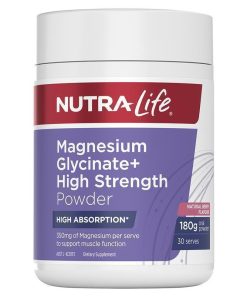 Nutra-Life Magnesium Glycinate+ High Strength Powder Berry 180g chính hãng Úc