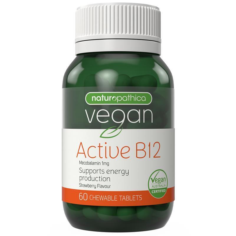 Naturopathica Vegan Active B12 60 Chewable Tablets chính hãng Úc