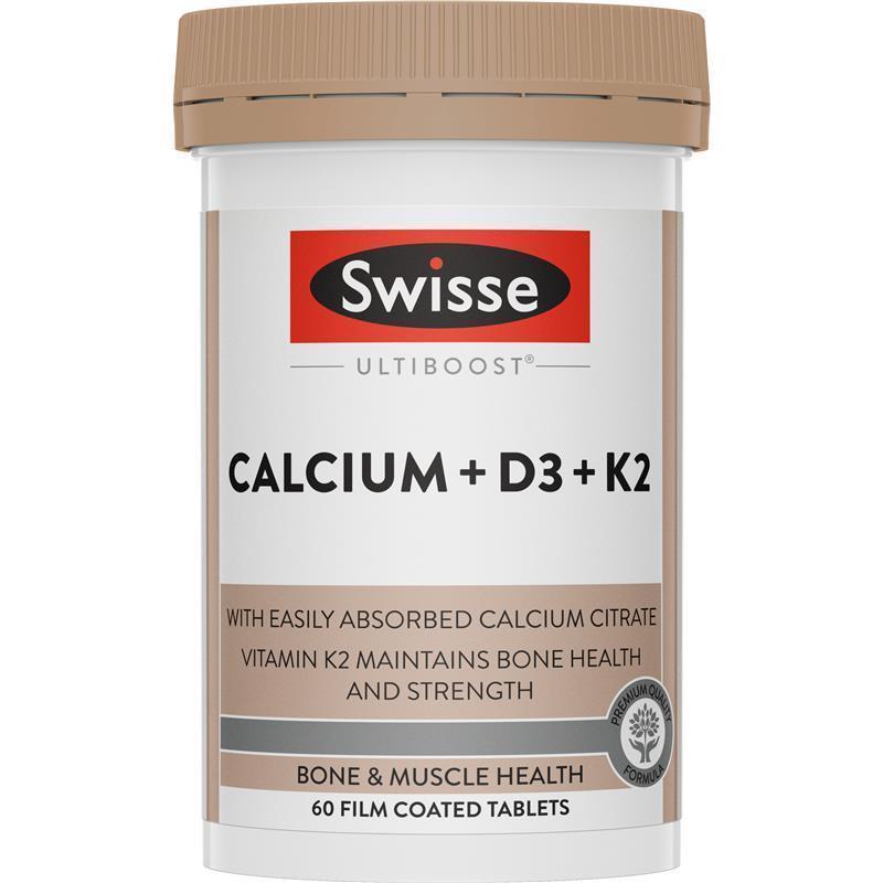Swisse Ultiboost Calcium + D3 + K2 60 Tablets chính hãng Úc