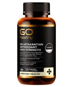 GO Healthy Astaxanthin Antioxidant High Strength 90 Soft Capsules Exclusive Size chính hãng Úc