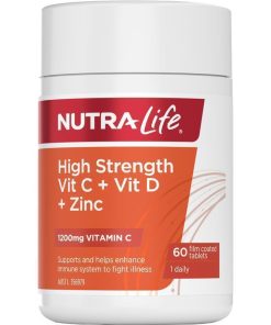 Nutra-Life High Strength Vitamin C 1200 + D + Zinc 60 Tablets chính hãng Úc