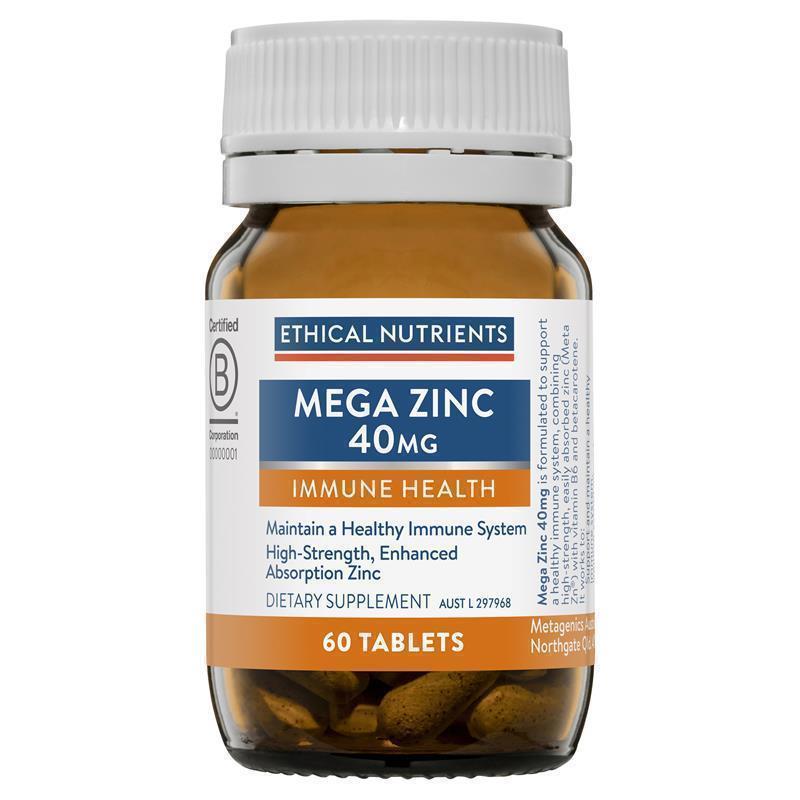 Ethical Nutrients Mega Zinc 40mg 60 Tablets chính hãng Úc