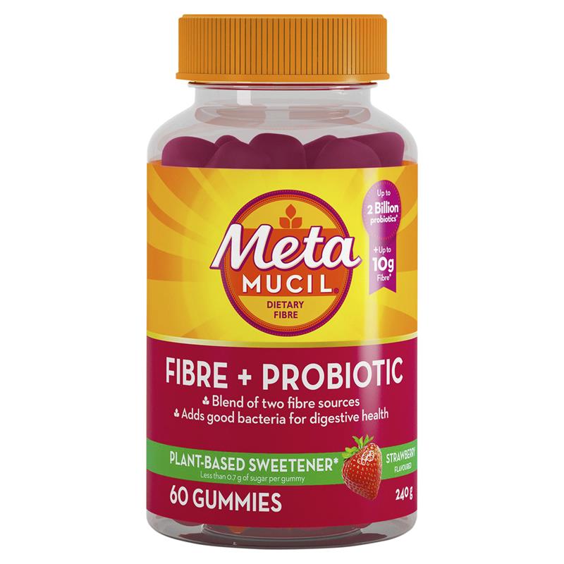 Metamucil Fibre + Probiotic Gummies 60 Pack chính hãng Úc