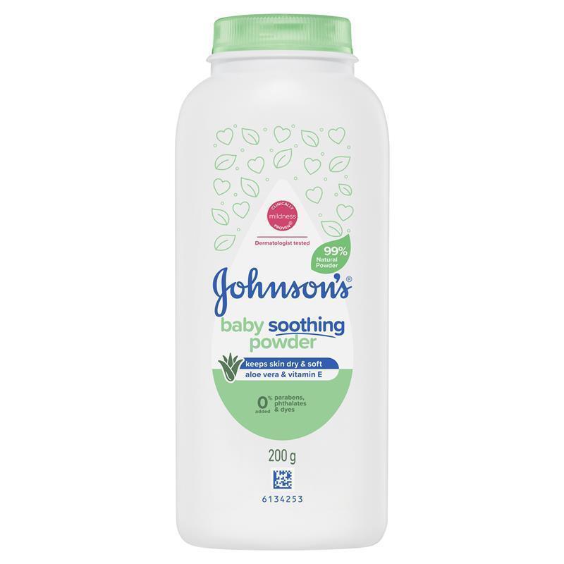 Johnsons Baby Pure Cornstarch Powder Aloe & Vit E 200g chính hãng Úc