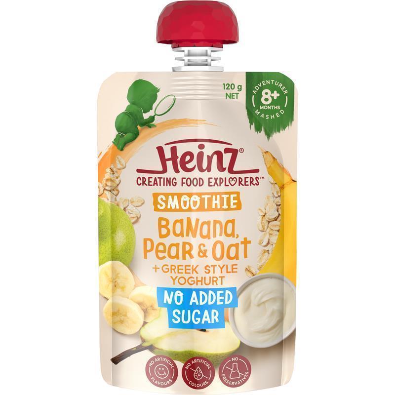 Heinz Banana & Oat Smoothie with Greek style Yoghurt Pouch 120g 8m+ chính hãng Úc