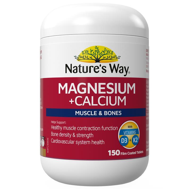 Nature's Way Magnesium Plus Calcium 150 Tablets chính hãng Úc